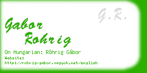 gabor rohrig business card